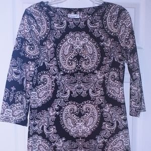 Brown and Black Paisley Dress. Easy on and washabl